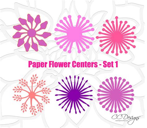 Paper Flower Center Template